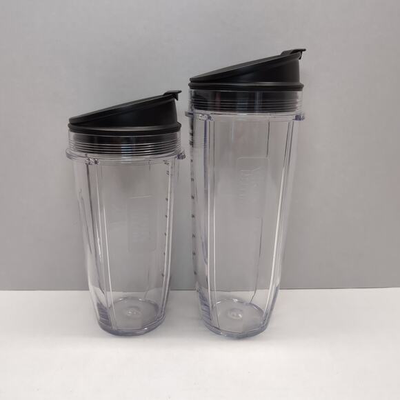 Lot of 2 Nutri Ninja Replacement Blender Cups 24oz and 32oz With Sip & Seal Lids - Picture 1 of 8